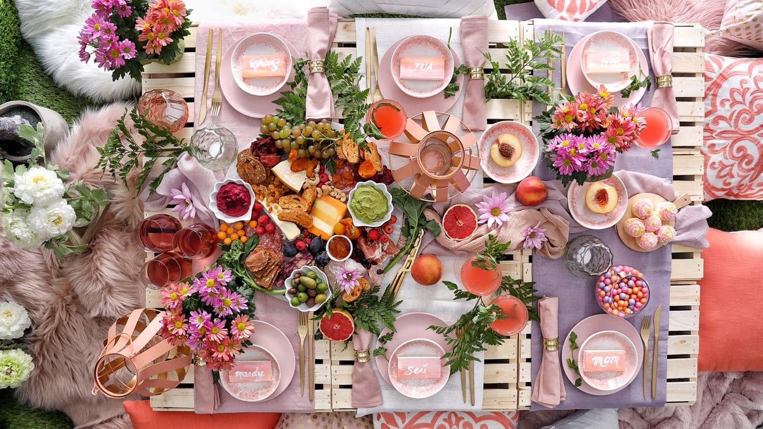 A Mothers Day Table Featuring An Epic Charcuterie Board Martha Stewart